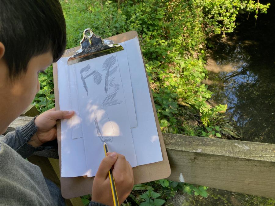 Artscapers, Galfrid Primary visiting a chalk stream