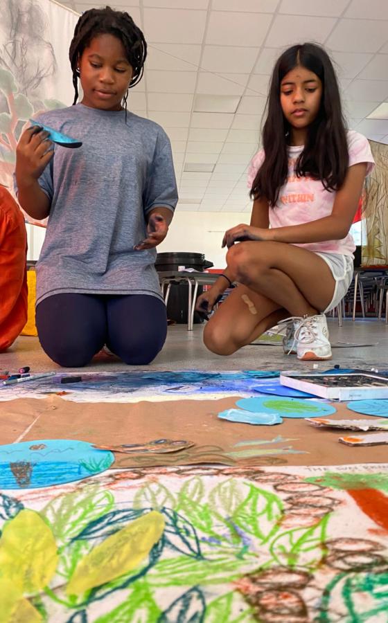 Children in Abbey Ward summer camp join Chalk Dreams