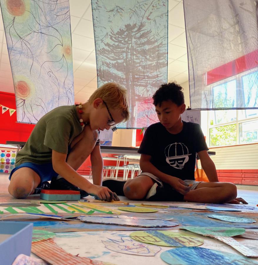 Children in Abbey Ward summer camp join Chalk Dreams